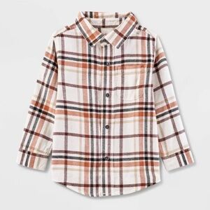 Cat & Jack Toddler Boys' Long Sleeve Plaid Flannel Top 4/5Y